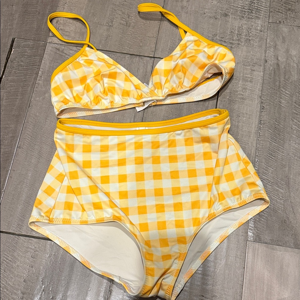 Solid & Striped - Yellow Gingham Bikini - image 2